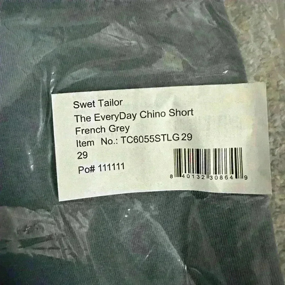 Swet Tailor Men’s The Everyday Chino Short in French Grey - Picture 4 of 10